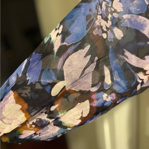 10 Crosby Derek Lam Multicolor Floral Long Sleeve Dress - Picture 4 of 5